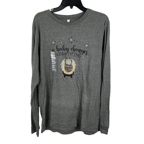 Bella Canvas Women Long Sleeve Crew Neck Top T-Shirt Size L - Picture 1 of 6